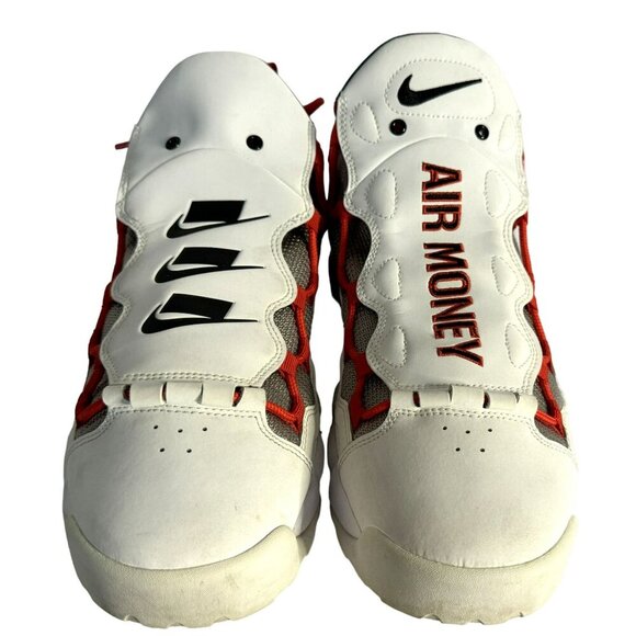 2018 Nike Air More Money White/Habanero Red/Atmosphere Grey Mesh Shoes Sz 10.5 - Picture 9 of 11